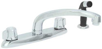 Gerber Classics 2H Kitchen Faucet Deck Plate Mounted w/out Spray & w/ Metal Fluted Handles 1.75gpm Chrome