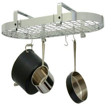 37" Low Ceiling Oval Pot Rack w/ 18 Hooks CH