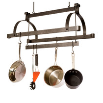 Three Bar Ceiling Pot Rack w/ 18 Hooks HS