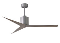 Eliza 3-blade paddle fan in Brushed Nickel finish with gray ash all-weather ABS blades. Optimized for wet locations.