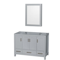 Sheffield 48 Inch Single Bathroom Vanity in Gray, No Countertop, No Sink, and Medicine Cabinet