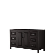 Daria 60 Inch Single Bathroom Vanity in Dark Espresso, No Countertop, No Sink, and No Mirror