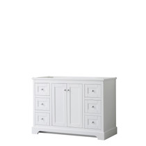 Avery 48 Inch Single Bathroom Vanity in White, No Countertop, No Sink, and No Mirror