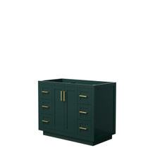 Miranda 42 Inch Single Bathroom Vanity in Green, No Countertop, No Sink, Brushed Gold Trim