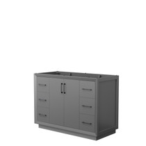 Strada 48 Inch Single Bathroom Vanity in Dark Gray, No Countertop, No Sink, Matte Black Trim