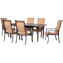 Brigantine7pc: 6 Sling Dining Chairs, Expandable Cast Dining Table