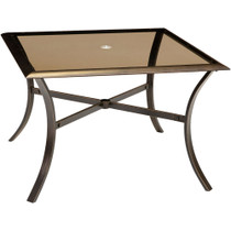 Traditions 42"x42" Square Aluminum Glass Top Table