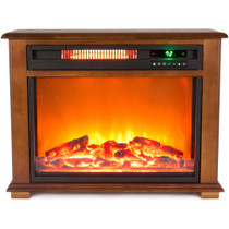 Medium Square Fireplace w/ Decorative Mantel Trim