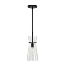 Capital Lighting 1-light Clear Half-crackle Glass Pendant