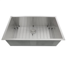 Nantucket Sinks' ZR3219-16 - 32 Inch Pro Series Large Rectangle Single Bowl Undermount Zero Radius Stainless Steel Kitchen Sink