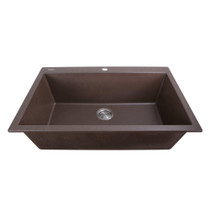 Nantucket Sinks 33-inch Dual-mount Granite Composite Sink in Brown