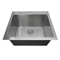 Nantucket Sinks 25" Pro Series Rectangle Topmount Small Radius Corners  Stainless Steel Laundry Sink