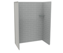 Utile 6032 Composite Direct-to-Stud Three-Piece Alcove Shower Wall Kit in Metro Ash Grey