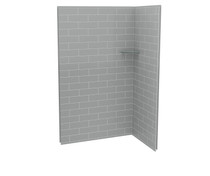 Utile 4832 Composite Direct-to-Stud Two-Piece Corner Shower Wall Kit in Metro Ash Grey