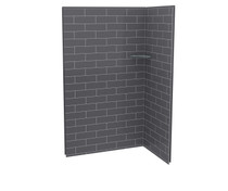 Utile 4832 Composite Direct-to-Stud Two-Piece Corner Shower Wall Kit in Metro Thunder Grey