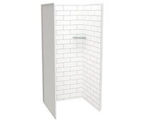 Utile 3636 Composite Direct-to-Stud Three-Piece Alcove Shower Wall Kit in Metro Tux