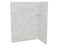Utile 6032 Composite Direct-to-Stud Two-Piece Corner Shower Wall Kit in Organik Permafrost