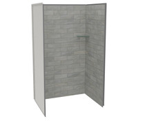 Utile 4832 Composite Direct-to-Stud Three-Piece Alcove Shower Wall Kit in Organik Clay