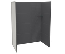 Utile 6032 Composite Direct-to-Stud Three-Piece Alcove Shower Wall Kit in Erosion Charcoal