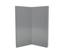 Utile 3636 Composite Direct-to-Stud Two-Piece Corner Shower Wall Kit in Metro Ash Grey