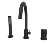 Keros Deckmounted Tub Faucet with Handshower in Matte Black