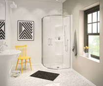 Neo-Round Base 40 3 in. 40 x 40 Acrylic Corner Left or Right Shower Base with Corner Drain in White