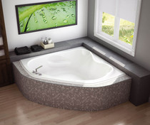 Murmur 6060 Acrylic Corner Center Drain Bathtub in White