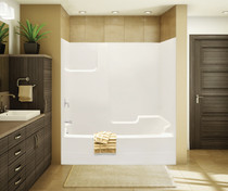 TSEA72 72 x 36 AcrylX Alcove Right-Hand Drain One-Piece Tub Shower in White