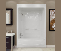Figaro I AFR Acrylic Alcove Right-Hand Drain One-Piece Tub Shower in White