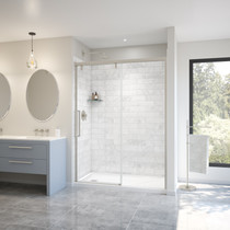 Uptown 56-59 x 76 in. 8 mm Sliding Shower Door for Alcove Installation with Clear glass in Brushed Nickel