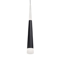 KUZCO Lighting 402501BK-LED Ultra - 6W LED Cone Pendant-16.63 Inches Tall and 2 Inches Wide, Finish Color: Black