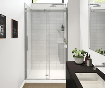 Halo Pro GS 44 ½-47 X 78 ¾ in. 8mm Sliding Shower Door for Alcove Installation with GlassShield® glass in Chrome