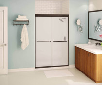 Aura 43-47 x 71 in. 6 mm Bypass Shower Door for Alcove Installation with Frosted glass in Dark Bronze