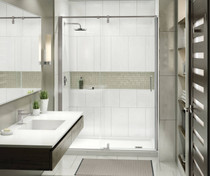 ModulR 60 x 78 in. 8 mm Pivot Shower Door for Alcove Installation with Clear glass in Brushed Nickel