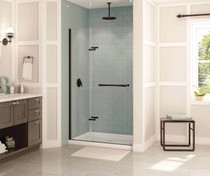 Reveal 71 41 ½-44 ½ x 71 ½ in. 8mm Pivot Shower Door for Alcove Installation with Clear glass in Dark Bronze