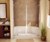 SPS 3060 AFR AcrylX Alcove Shower Base with Center Drain in White