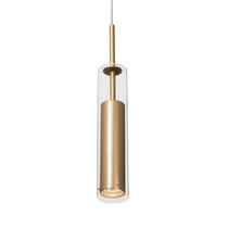 KUZCO Lighting 41411-VB Jarvis - One Light Pendant, Vintage Brass Finish with Clear Glass