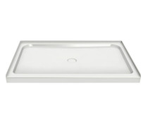 Rectangular Base 4834 3 in. Acrylic Alcove Shower Base with Center Drain in White