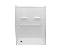 MX QSI-6030-BF 1 in. AcrylX Alcove Right-Hand Drain Five-Piece Shower in White