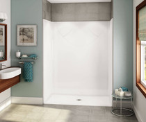 OPS-6030 - Base Model AcrylX Alcove Center Drain One-Piece Shower in White