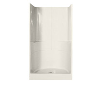 48SKD 48 x 35 AcrylX Alcove Center Drain Three-Piece Shower in Biscuit