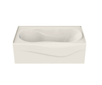 Murmur 6032 A Acrylic Alcove Left-Hand Drain 10 Microjets Bathtub in Biscuit