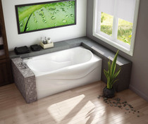 Murmur 6032 A Acrylic Alcove Left-Hand Drain 10 Microjets Bathtub in White