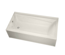 Exhibit 7242 IFS Acrylic Alcove Right-Hand Drain Combined Whirlpool & Aeroeffect Bathtub in Biscuit
