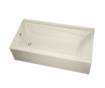 Exhibit 6042 IFS Acrylic Alcove Right-Hand Drain Combined Whirlpool & Aeroeffect Bathtub in Bone