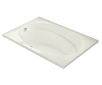 Temple 60 x 41 Acrylic Alcove End Drain Bathtub in Biscuit