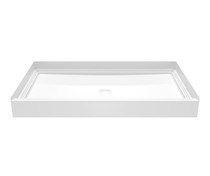 VP6034CPAN Solid Surface Alcove Shower Pan with Center Drain in White