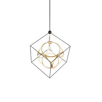 KUZCO Lighting CH19234-BK/AN Monza - 111W LED Chandelier-40.13 Inches Tall and 39.38 Inches Wide,