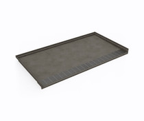SBF-3462 34 x 62 Performix Alcove Shower Pan with Center Drain Charcoal Gray