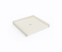 STS-3738 37 x 38 Swanstone Alcove Shower Pan with Center Drain in Bone